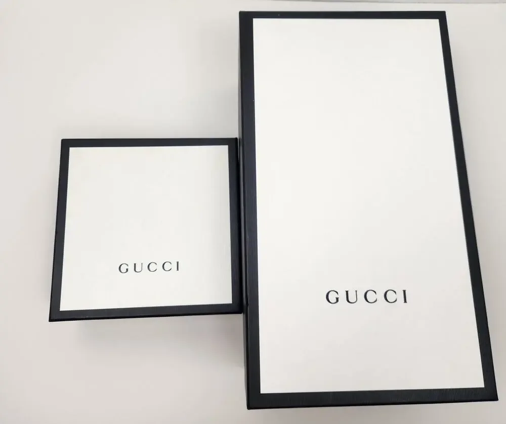 2 Gucci Black White Empty Boxes Small Shoebox